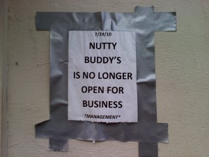 Nutty Buddy's is closed