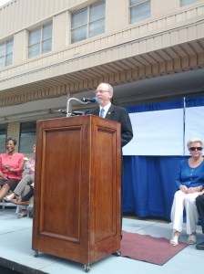 Chuck Rigney, Acting Director of Development, introducing the Dalis and Martone families in attendance as well as City Council members