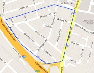 Boundaries of Cottage Road Park
