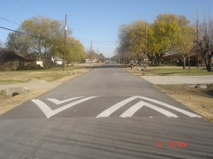 An example of a speed hump.  Speed humps are being proposed for North Shore Road.