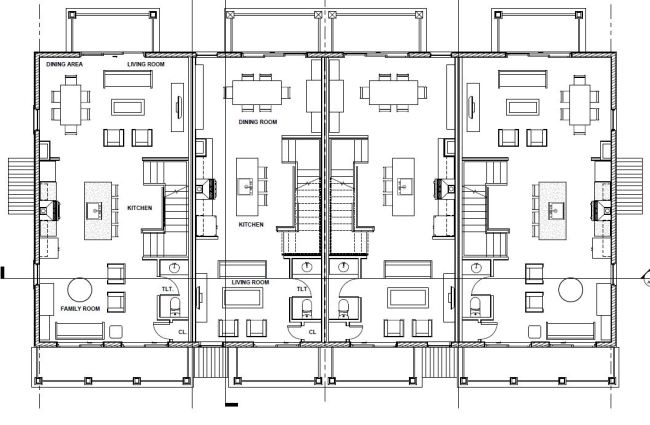 Second floor plan of the proposed Westport Commons Townhomes.